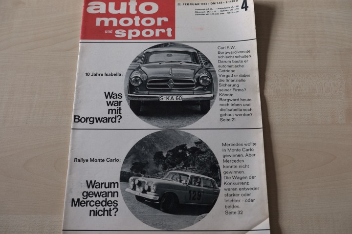 Deckblatt Auto Motor und Sport (04/1964)